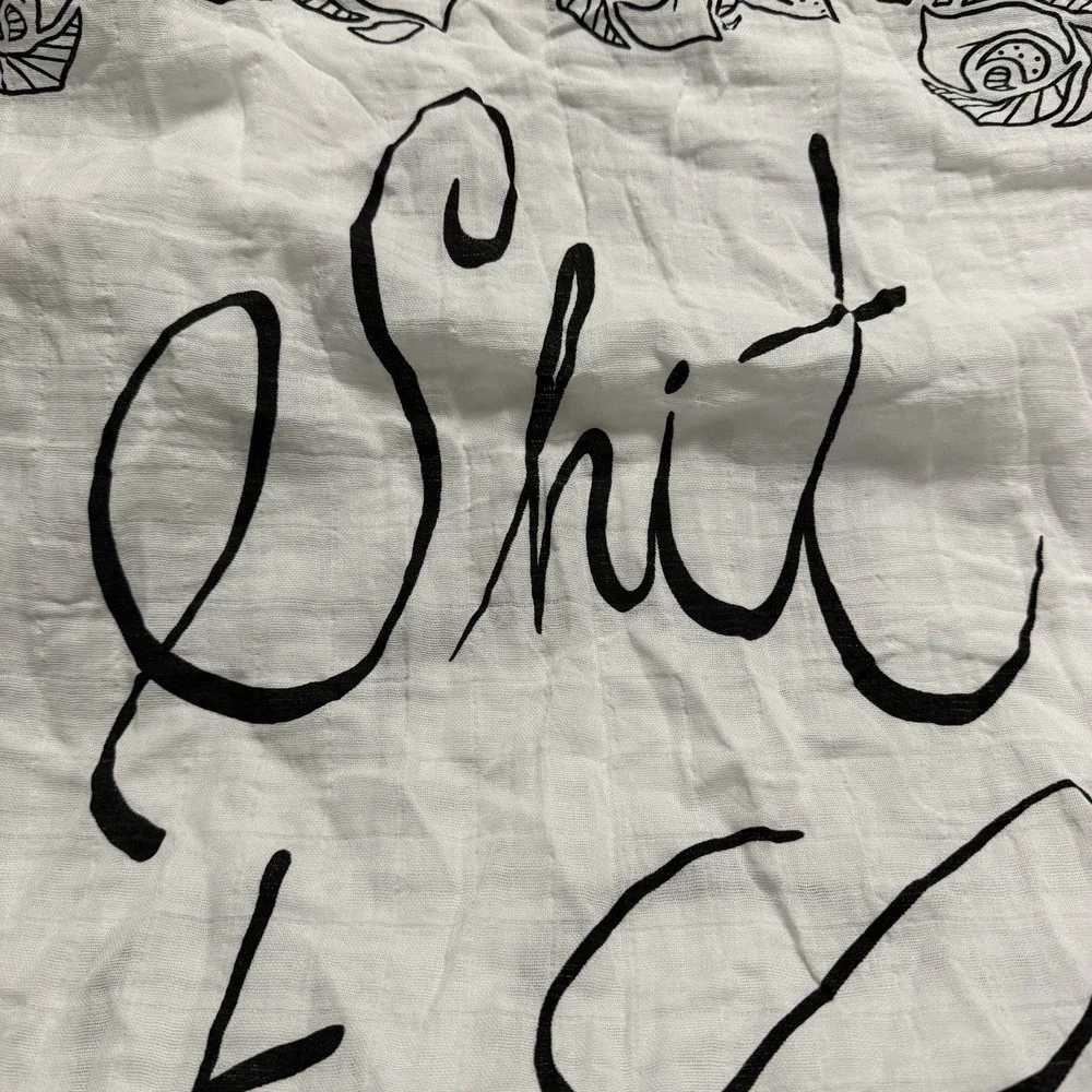Shit Just Got Real Coveted Things Organic Cotton White Blanket Scarf Swaddle